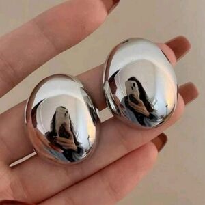 NEW! Elegant Silver Dome Post Earrings